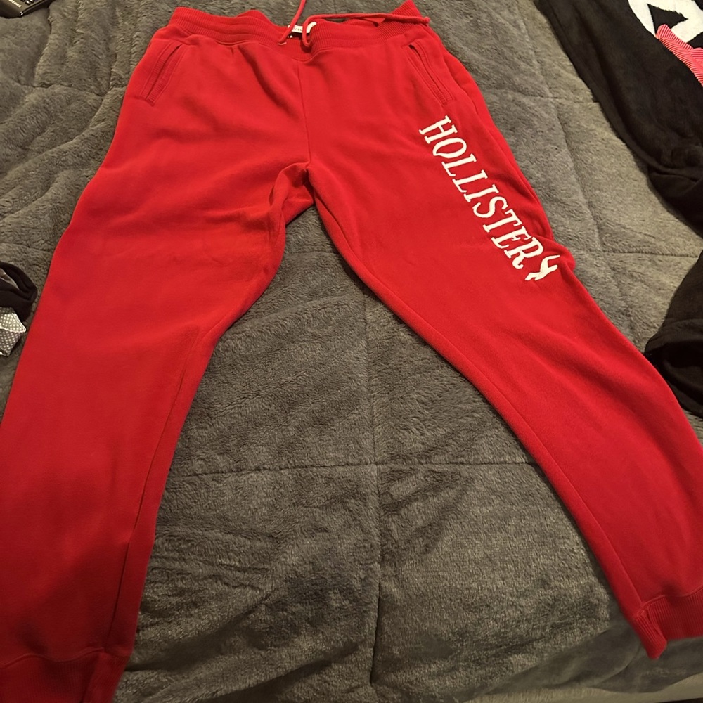 Hollister red joggers women lg